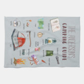 Monogram Camping Guide | Waterverf illustraties Theedoek (Horizontaal)