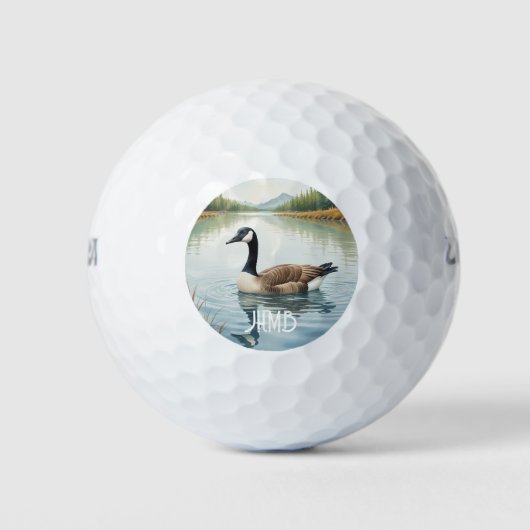 Monogram Canada Goose Bird Nature Animal Golfballen (Voorkant)