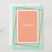 Monogram Cantaloupe Blue Geometric Reception Kaart (Voorkant)