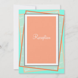 Monogram Cantaloupe Blue Geometric Reception Kaart