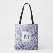 Monogram Canvas tas | Blauw en Paars zwijn (Voorkant)