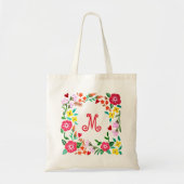 Monogram Canvas tas Floral Aangepaste Monogram Fav (Voorkant)