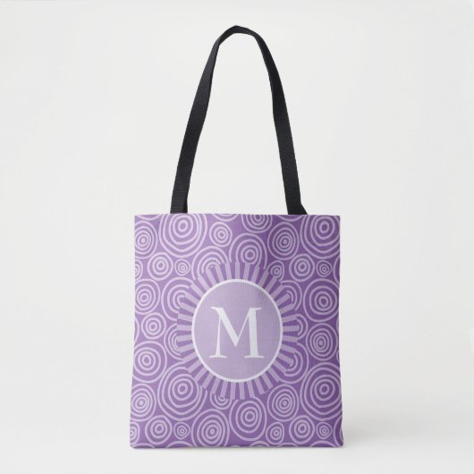 Monogram Canvas tas Paarse Witte Spiralen (Voorkant)