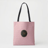 Monogram Canvas tassen | Roos Gold Glitter Polka D (Voorkant)