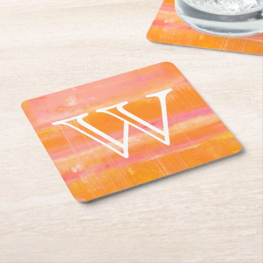 Monogram | Caraïbisch luchtruim Kartonnen Onderzetters (Schuin)