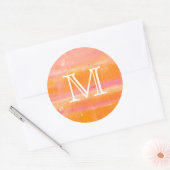 Monogram | Caraïbisch luchtruim Ronde Sticker (Envelop)