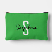 Monogram Caramel Stripes met Fresh Green