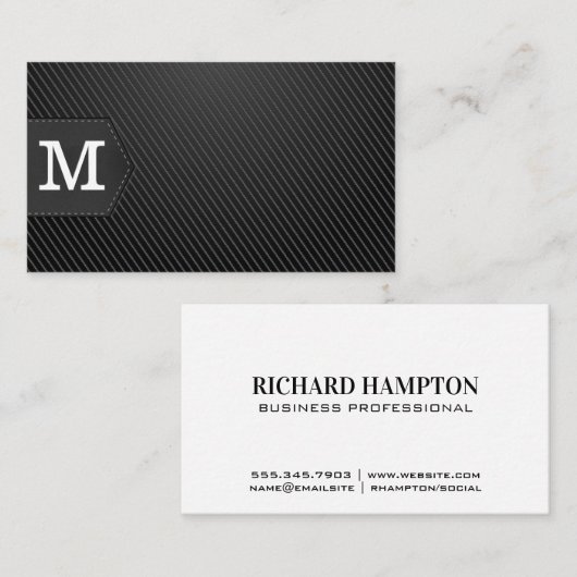 Monogram | Carbon Fiber Zwart Visitekaartje (Voorkant / Achterkant)