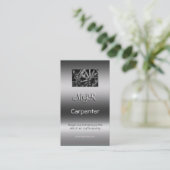 Monogram, Carpenter Business, metallisch effect Visitekaartje (Staand voorkant)