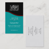 Monogram, Carpenter Business, rode soep Visitekaartje (Voorkant / Achterkant)