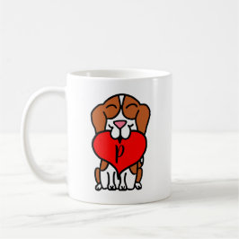 Monogram Cartoon Beagle Heart Koffiemok