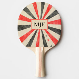 Monogram Casino Black en Red Ping Pong Paddle Tafeltennisbatje