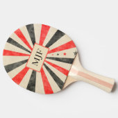 Monogram Casino Black en Red Ping Pong Paddle Tafeltennisbatje (Zijkant)