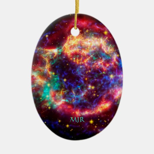 Monogram Cassiopeia, Milky Ways Youngest Supernova Keramisch Ornament (Voorkant)
