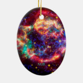 Monogram Cassiopeia, Milky Ways Youngest Supernova Keramisch Ornament (Achterkant)
