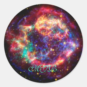Monogram Cassiopeia, Milky Ways Youngest Supernova Ronde Sticker
