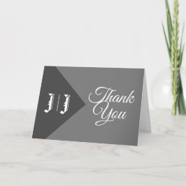 Monogram Casual Modern kerstbruiloft Bedankkaart
