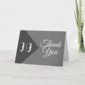 Monogram Casual Modern kerstbruiloft Bedankkaart (Voorkant)