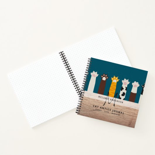 Monogram CAT Pootafdruk Voor Denkgerei Journal Not Notitieboek (Binnen)