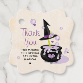Monogram Cauldron Witch Halloween Dank je Bedankjes Labels