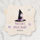 Monogram Cauldron Witch Halloween Dank je Bedankjes Labels (Achterkant)