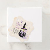Monogram Cauldron Witch Halloween Dank je Bedankjes Labels (In situ)