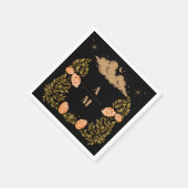 Monogram Celestial Midnight Black Stars Bruiloft Servet (Hoek)