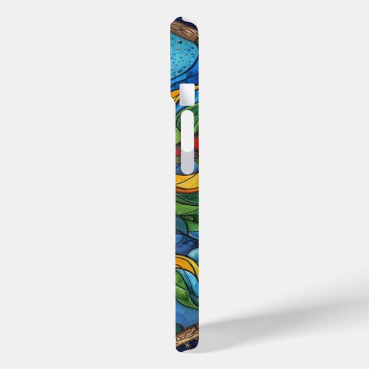 Monogram Celestial Sun Glas in lood Case-Mate iPhone Case (Achterkant / Links)