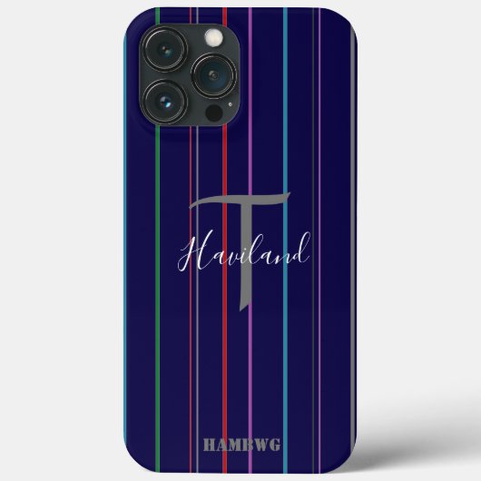 Monogram Cell Phone Case HAMbyWG - Kleurlijnen (Achterkant)