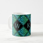 Monogram Celtic Blue Green 3 Letters Mok (Voorkant links)
