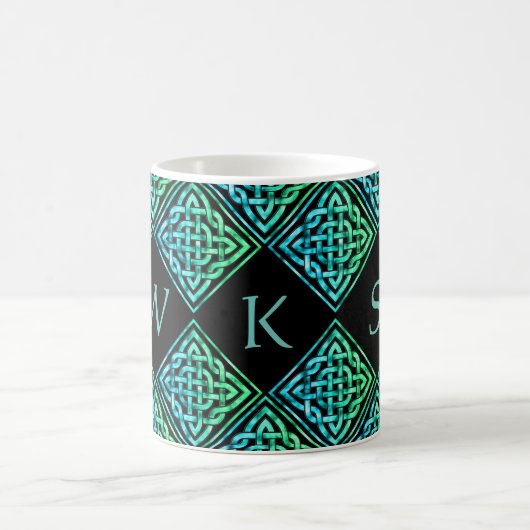 Monogram Celtic Blue Green 3 Letters Mok (Center)