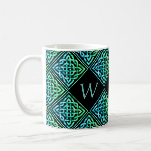 Monogram Celtic Blue Green 3 Letters Mok (Links)