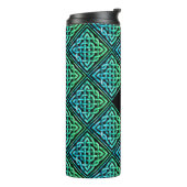 Monogram Celtic Blue Green Tumbler Thermosbeker (Gedraaid links)