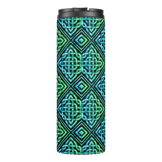 Monogram Celtic Blue Green Tumbler Thermosbeker (Achterkant)