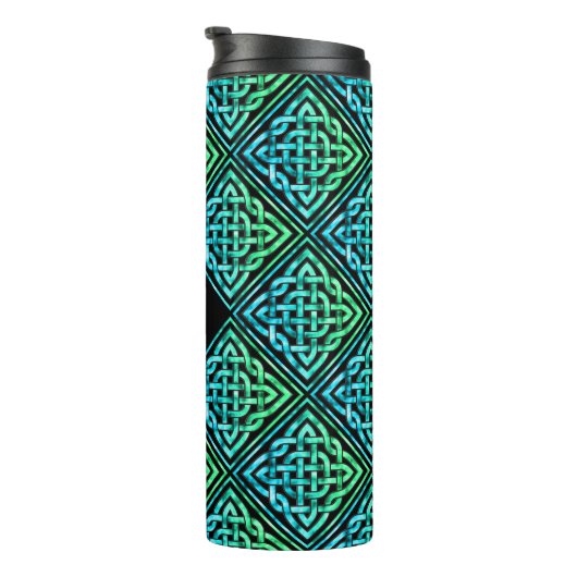 Monogram Celtic Blue Green Tumbler Thermosbeker (Geroteerd rechts)