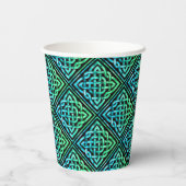 Monogram Celtic Blue Paper Cups Papieren Bekers (Achterkant)