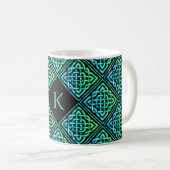Monogram Celtic Knot - Blauwe Groene Mok (Voorkant rechts)
