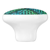 Monogram Celtic Knot Blue Green Ceramic Knob Keramische Knop (Zijkant)