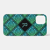 Monogram Celtic Knot Blue Green iPhone 12 Mini Case-Mate iPhone Case (Achterkant (horizontaal))