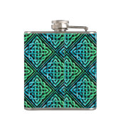 Monogram Celtic Knot Diamond Blue Green Hip Flask Heupfles (Achterkant)