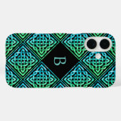 Monogram Celtic Knot Groen Teal iPhone 16 Hoesje (Achterkant (horizontaal))