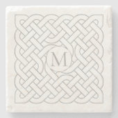 Monogram Celtic Knot Irish Stenen Onderzetter (Voorkant)