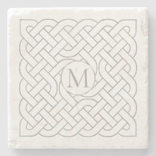 Monogram Celtic Knot Irish Stenen Onderzetter