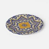 Monogram Ceramic Azulejo Style Blue Paper Bord (Gekanteld)