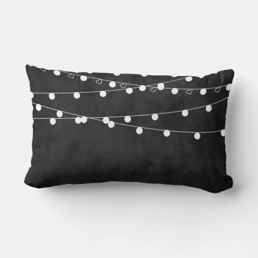 Monogram Chalkboard airy Lights & Hearts Pillow Kussen (Achterkant)