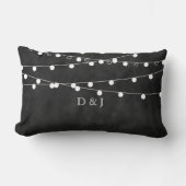 Monogram Chalkboard airy Lights & Hearts Pillow Kussen (Voorkant)