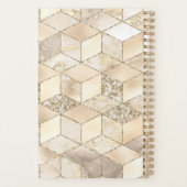 Monogram Champagne Glitter Cream Beige Geometrisch Planner (Achterkant)