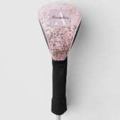 Monogram Champagne Pink Confetti Golfheadcover (Voorkant)