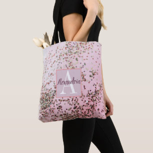 Monogram Champagne Pink Confetti Tas