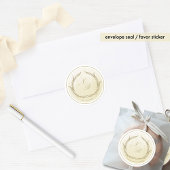 Monogram Champagne Waterverf Envelope Seal/Favorie Ronde Sticker
